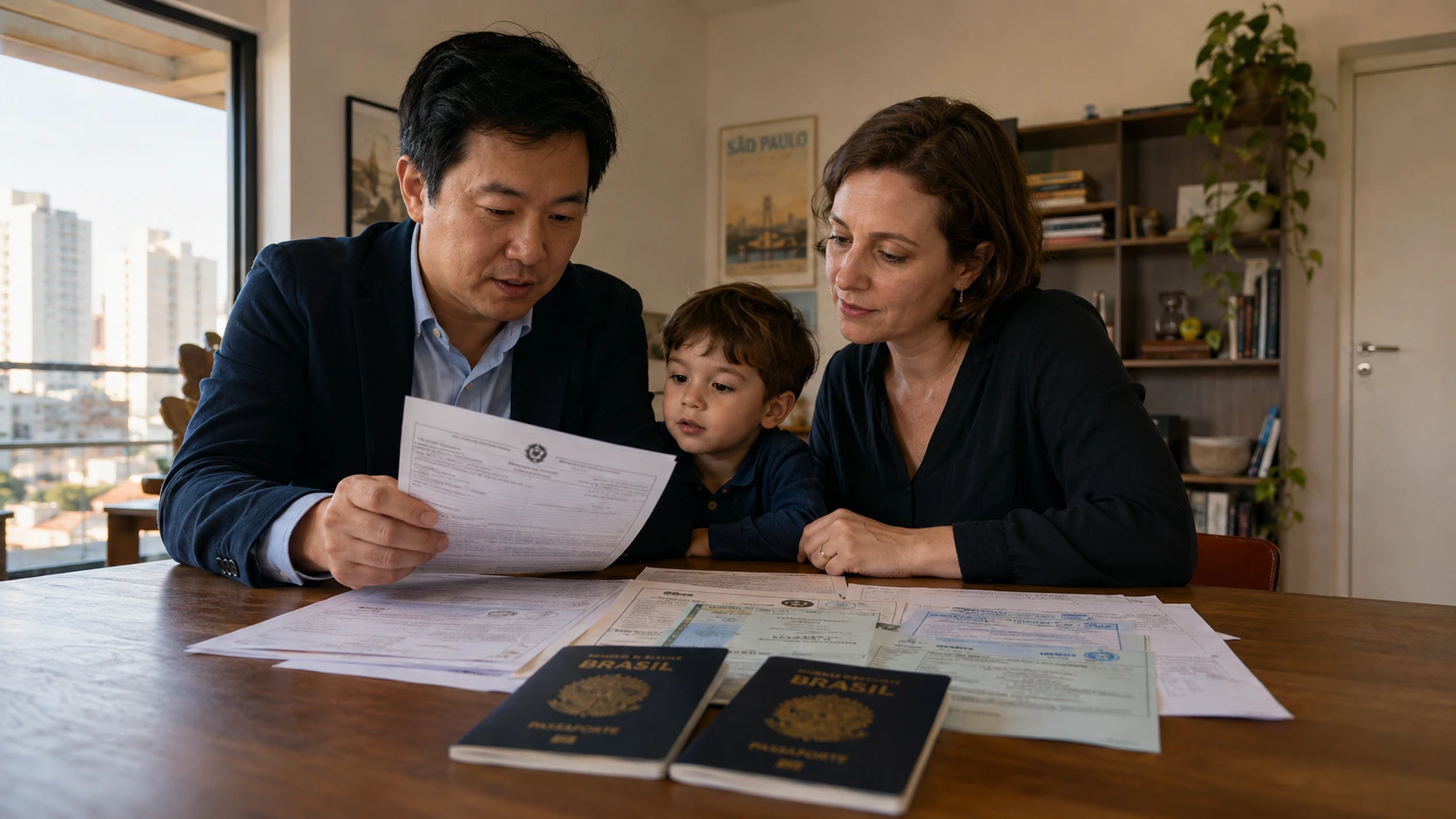 Foreign family applying for a residence permit through family reunification in Brazil