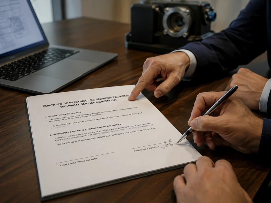 Visto técnico del contrato de prestación de servicios técnicos Contrato de asistencia técnica entre una empresa extranjera y una empresa brasileña para el visado técnico