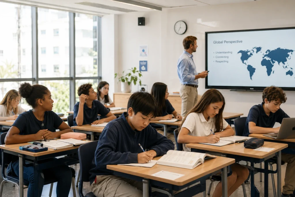 ChatGPT image July 10, 2026 16 35 48 Schools for Foreigners: An international school classroom with students of various nationalities