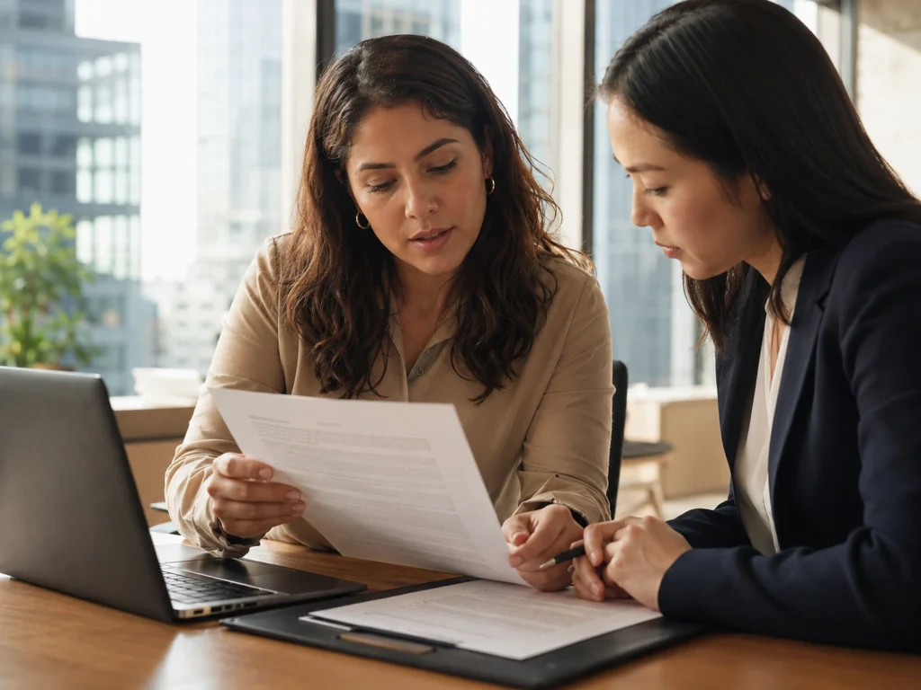 ChatGPT image July 8, 2026 10:26:23 A recruitment firm reviews employment documents for foreign nationals with employment contracts