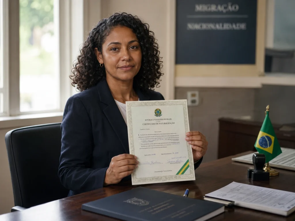 ChatGPT image July 9, 2026 18 18 20 The moment of obtaining Brazilian citizenship through naturalization